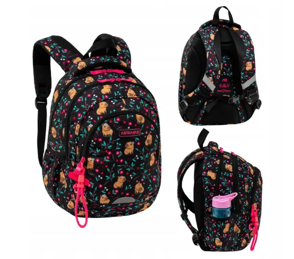 ASTRABAG Flower Capybara mokyklinė kuprinė mergaitėms · 1
