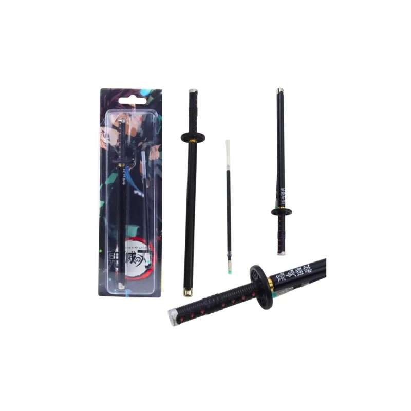 Katana kardas Anime metalinis rašiklis juodas rašalas keičiama plunksna juodas · 1