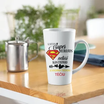 Latte puodelis „Super herojus TĖTIS“ (450ml)