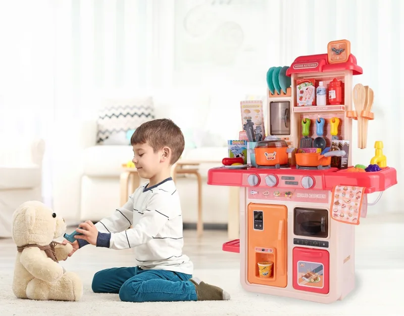 Vaikiška virtuvė su šviesa ir garsu + produktais, 42 vnt · 2