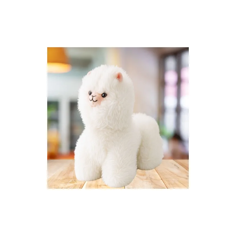 Pliušinė lama 40 cm, balta · 2