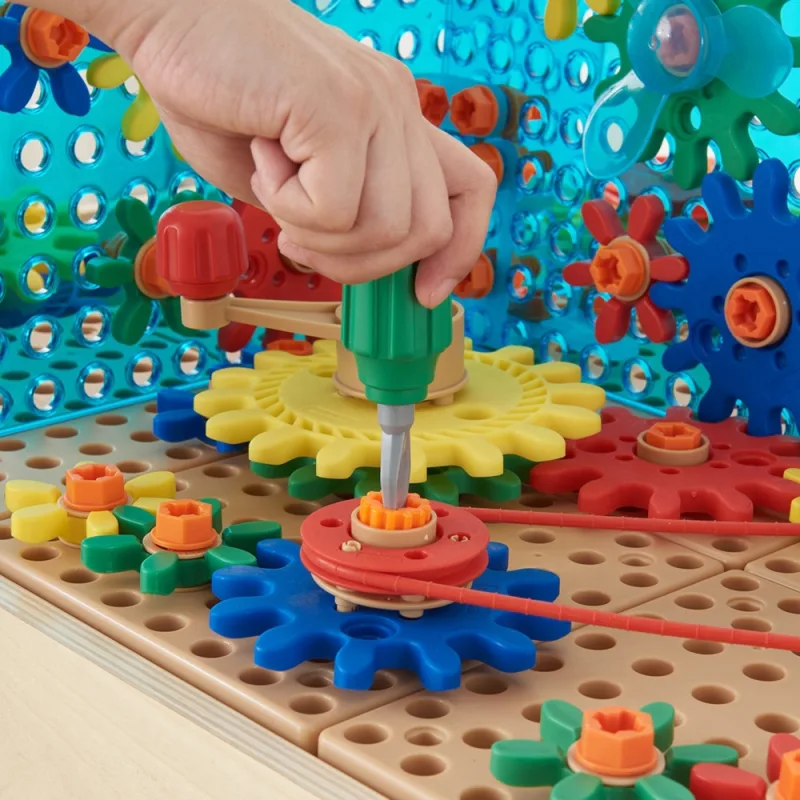 Spalvingų MASTERKIDZ priedų rinkinys Mixed Gears for STEM Wall Panels 198 el. · 3