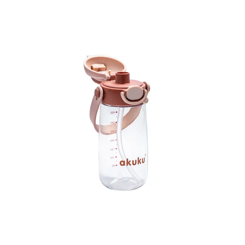 Gertuvė su šiaudeliu Akuku A0726 480 ml + dirželis, MOCHA · 1