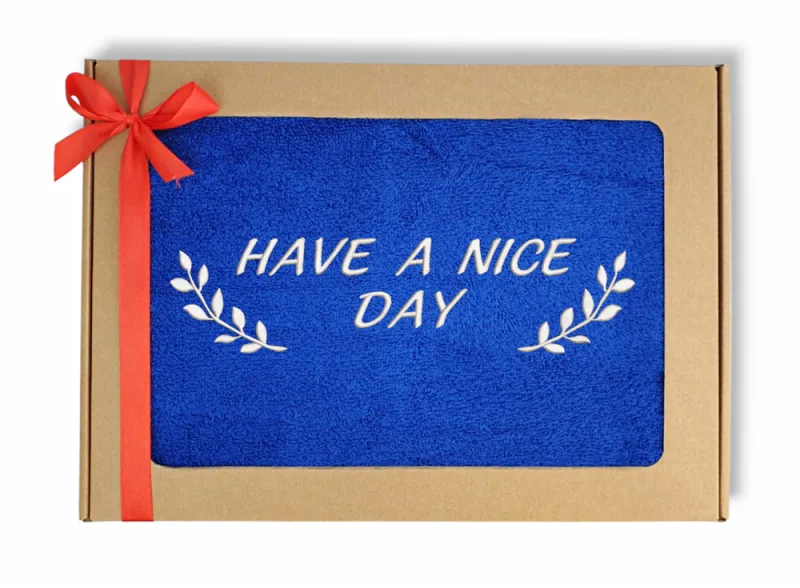 Siuvinėtas rankšluostis „Have a nice day“