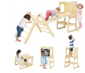 Medinė žaidimų aikštelė vaikams 7in1 „Costway“