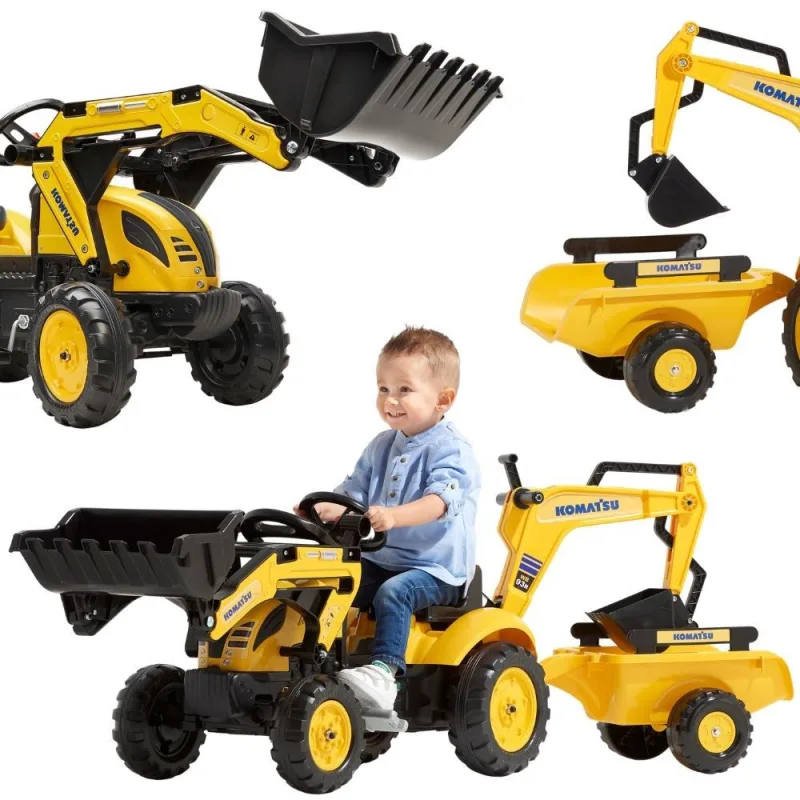 Minamas traktorius su ekskavatoriaus kaušu ir priekaba FALK „Komatsu“, 2–5 m · 1