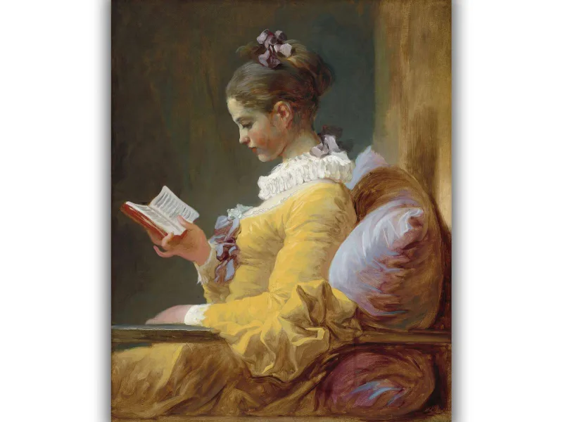 Reprodukcija „Skaitanti mergina“, Jean Honoré Fragonard (1769)