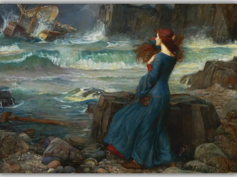 Reprodukcija „Miranda“, John William Waterhouse, (1912)