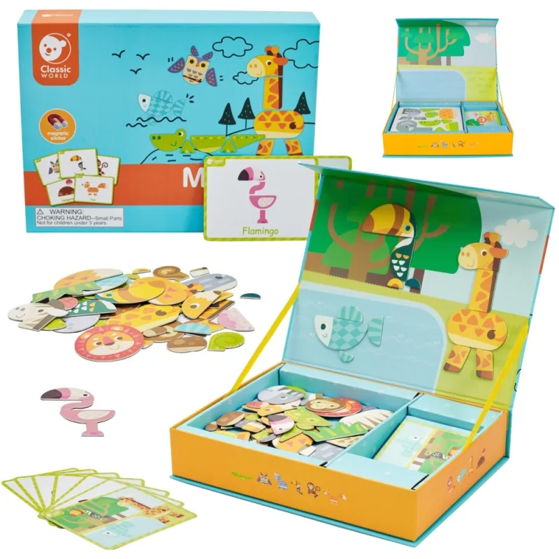 Magnetinė dėlionė CLASSIC WORLD Gyvūnai 60 el. · 1