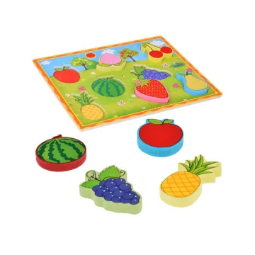 Medinė mokomoji dėlionė FRUIT 8 vnt ZA5255