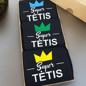 Trijų porų kojinių rinkinys „Super Tėtis“