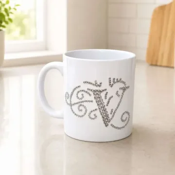 Personalizuotas puodelis su kristalų dekoru V