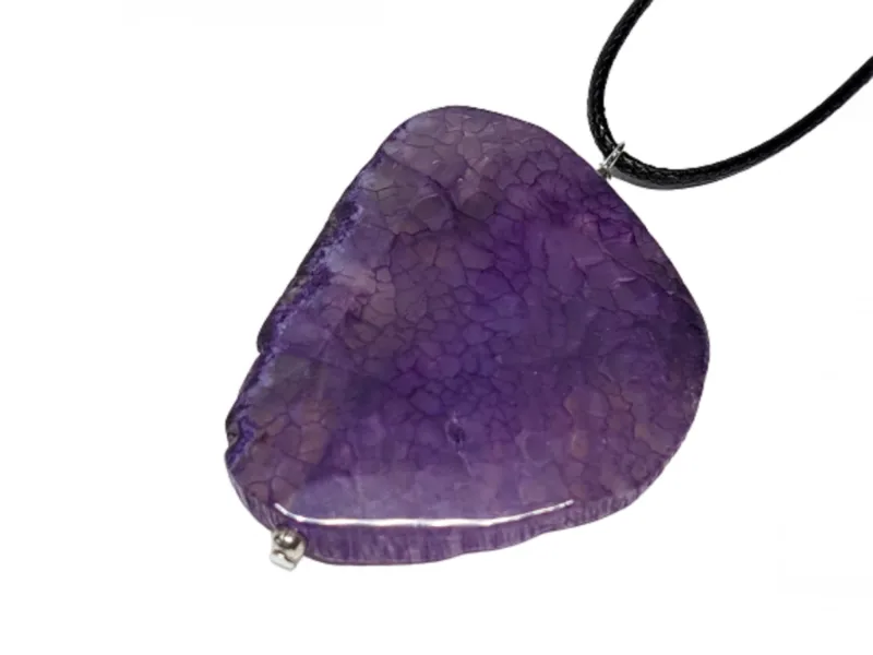 Agato pakabukas su virvele. Violetinis Agatas 0162
