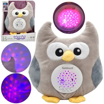 Pliušinis projektoriaus pelėda WOOPIE BABY 2-in-1 - 10 lopšinių