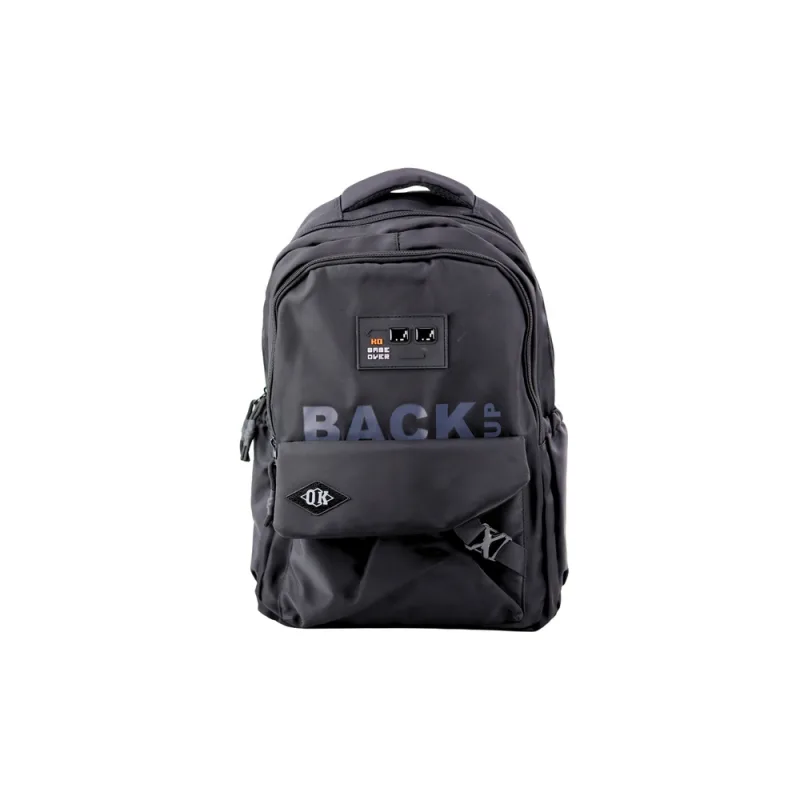 Miesto mokyklinė kuprinė 6 kišenės Back Up Black 23L 46cm · 1