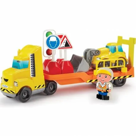 Žaislinis sunkvežimis su kelių statybos rinkiniu · 2