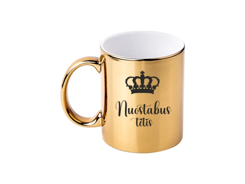 Aukso spalvos veidrodinis puodelis „Nuostabus tėtis“