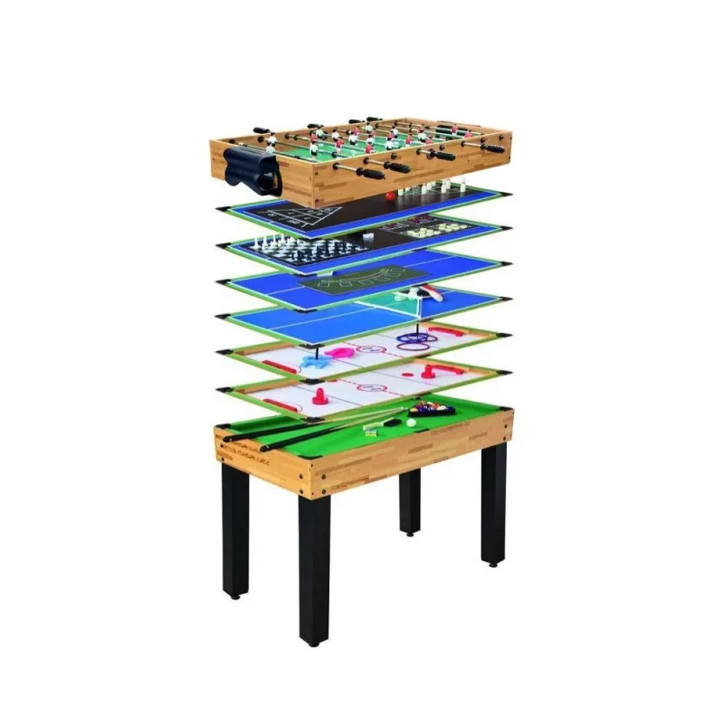 Žaidimų stalas vaikams ir suaugusiems 12-in-1 + 105x57x71 cm, stalo futbolas, biliardas, stalo tenisas, šachmatai · 1