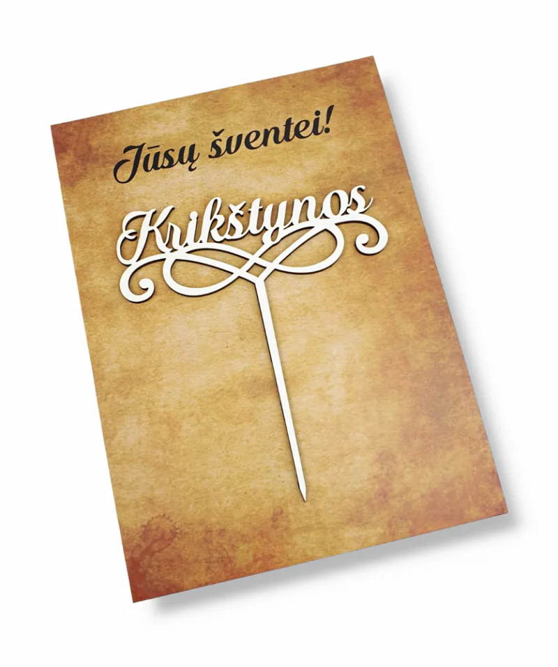 Baltos spalvos smeigtukas-toperis „Krikštynos“