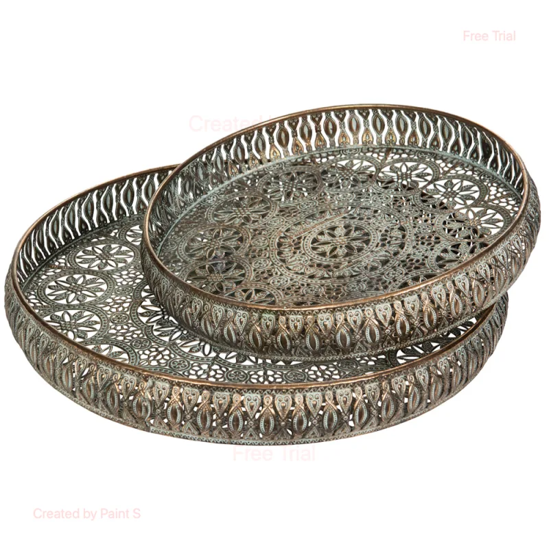 Padėklas Ines Verdigris Brass — Ø36x5 cm