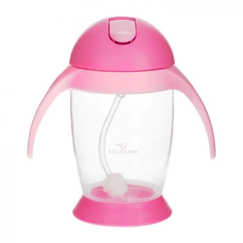 Bocioland puodelis su šiaudeliu rožinis, 300 ml, BOC0542 · 3