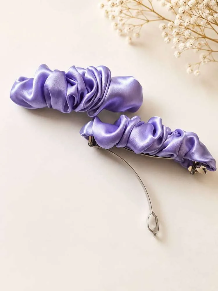 Satininis plaukų segtukas L – Švelniai violetinis