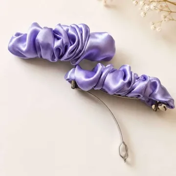Satininis plaukų segtukas L – Švelniai violetinis