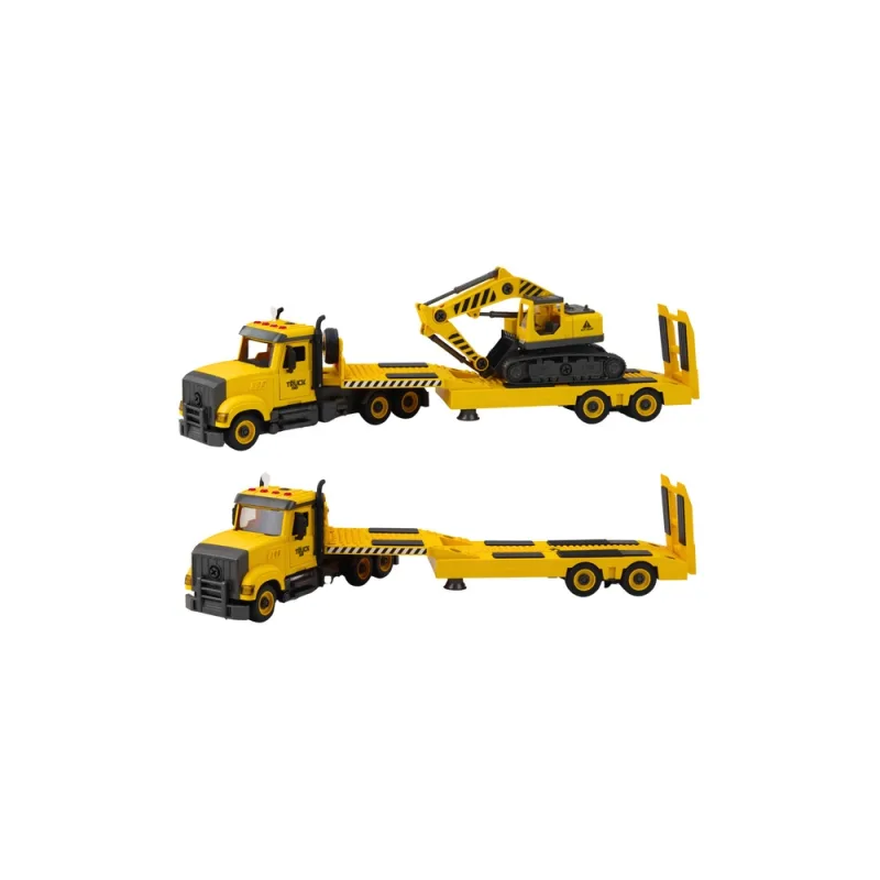 Sunkvežimis DIY Caterpillar su ekskavatoriumi žibintai garsai, geltonas · 2