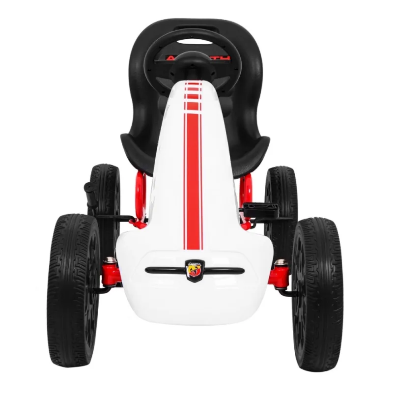 ABARTH pedalinis kartingas vaikams Baltas + EVA ratai + Rankinis stabdis + Laisvasis ratas · 3