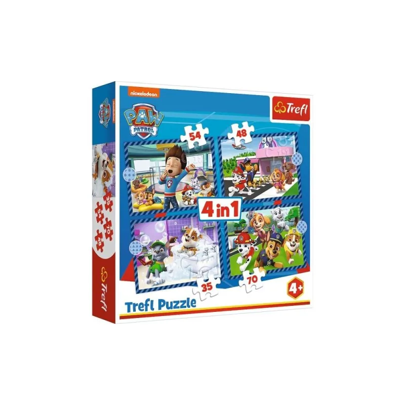Dėlionė – 4-in-1 (35, 48, 54, 70) – Šunų reikalai – „Psi Patrol“ – „Trefl“ 34650 · 1