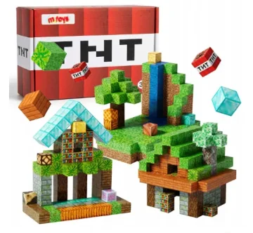 Magnetinės kaladėlės Minecraft 200vnt (Pažeista pakuotė)