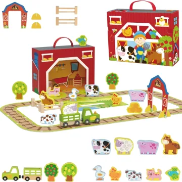 Medinės ūkio figūrėlės TOOKY TOY Transporto priemonės