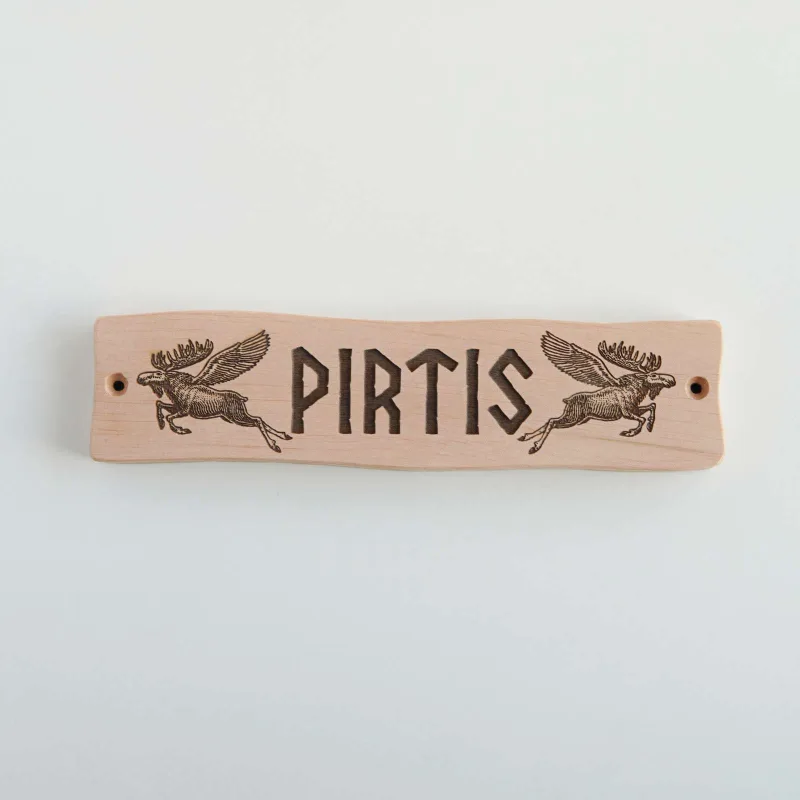 Medinė dekoratyvinė pirties lentelė „Pirtis“ su briedžiais · 3
