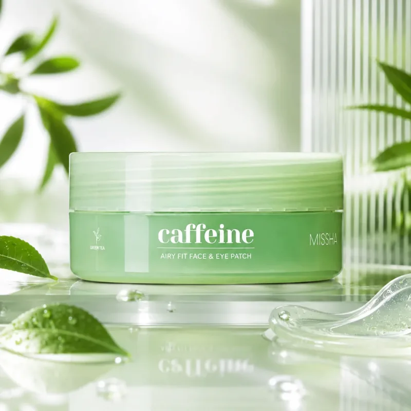 Missha Airy Fit Caffeine Depuffing Face & Eye Patch – paakių kaukės, 60 vnt. · 3