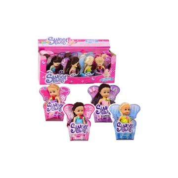 Mini lėlė „Fėja-elfė“ – įvairių spalvų, 11,5 cm MIX 1 vnt