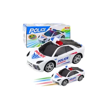 Interaktyvus Policijos automobilis žibintai garsai Baltas