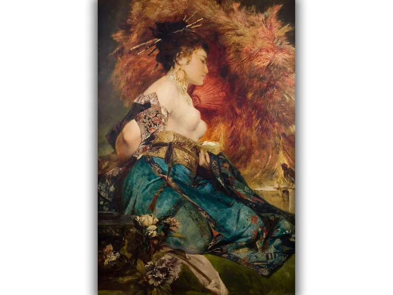 Reprodukcija „Japonė“, Hans Makart (1870)
