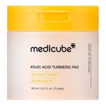 medicube Kojic Acid Turmeric Pad – tonizuojantys diskeliai su glikolio rūgštimi, 70 vnt.