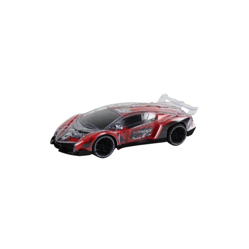 Nuotoliniu būdu valdomas 1:16 mastelio RC sportinis automobilis su raudonais žibintais · 2
