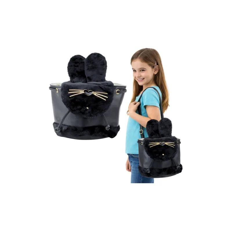 Kuprinė Pliušinės zuikio ausys 22cm 4L, juoda · 1