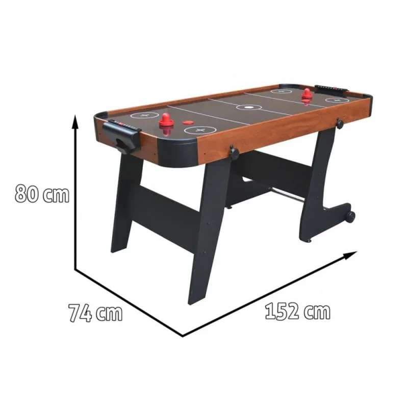 Žaidimų stalas Air Hockey, 152x74x80 cm, rudos spalvos · 2