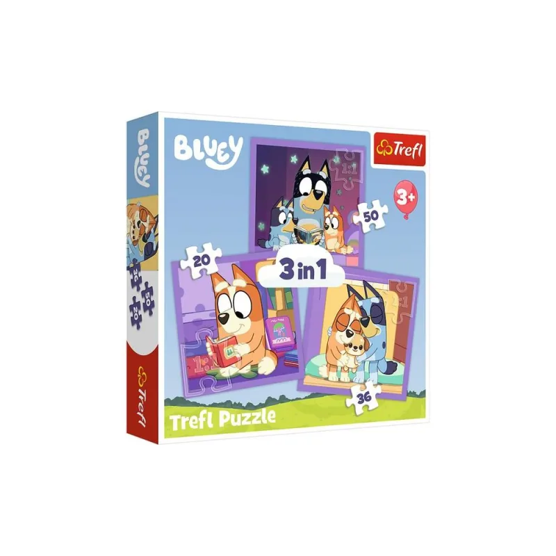 Dėlionė – 3-in-1 (20, 36, 50) – Susipažink su Bluey – Trefl 34895 · 1