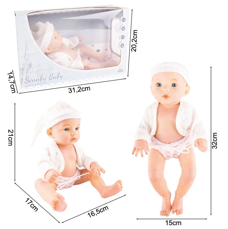 Lėlė kūdikis skirtas maudynėms su kepurėle Uoga, 32 cm · 3