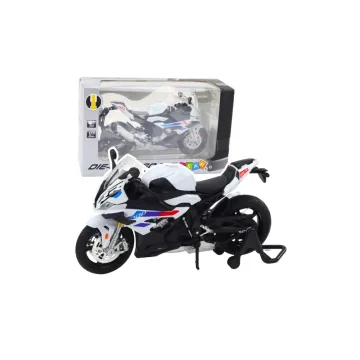 Sportinis metalinis motociklas žibintai Sound White S1000 1:12