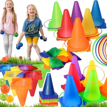 Sodo žaidimų rinkinys WOOPIE 3in1: metimas į taikinius, kūgiai, lankai, maišeliai (30 el.)