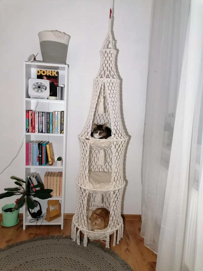 Trijų vietų katino hamakas