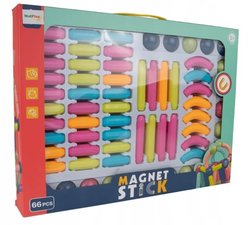 Magnetinis konstruktorius, 66 detalės · 2
