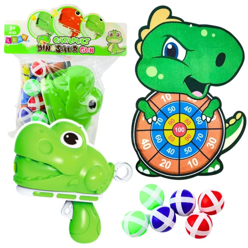 Šaudymo į taikinį žaidimas Dinozauras Gun Velcro Balls · 1