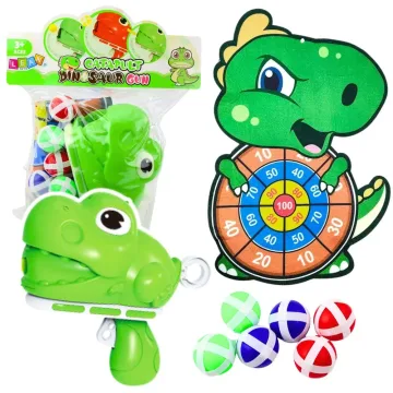 Šaudymo į taikinį žaidimas Dinozauras Gun Velcro Balls