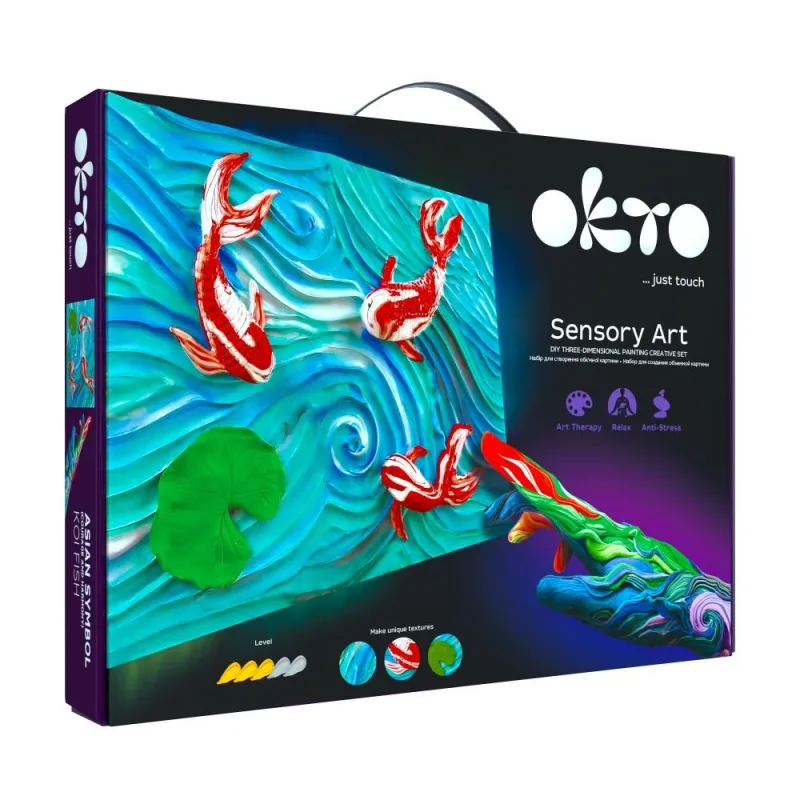 Kūrybinis rinkinys Modelino rinkinys - 3D tapyba Koi Carps (30*40 cm) · 1